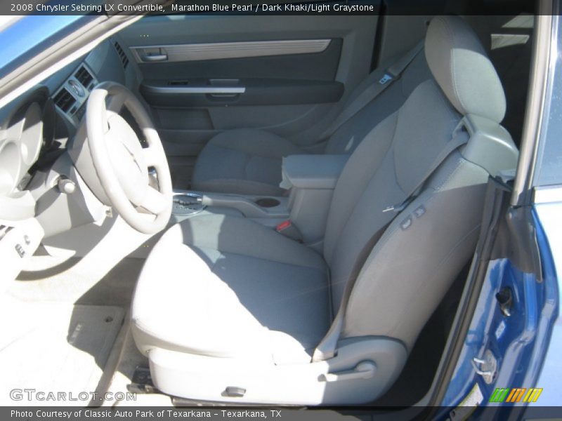 Marathon Blue Pearl / Dark Khaki/Light Graystone 2008 Chrysler Sebring LX Convertible