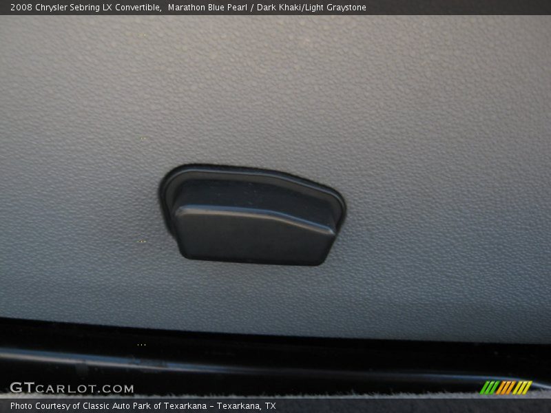 Marathon Blue Pearl / Dark Khaki/Light Graystone 2008 Chrysler Sebring LX Convertible