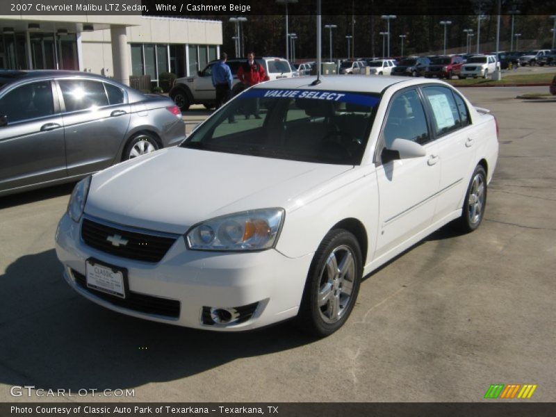 White / Cashmere Beige 2007 Chevrolet Malibu LTZ Sedan