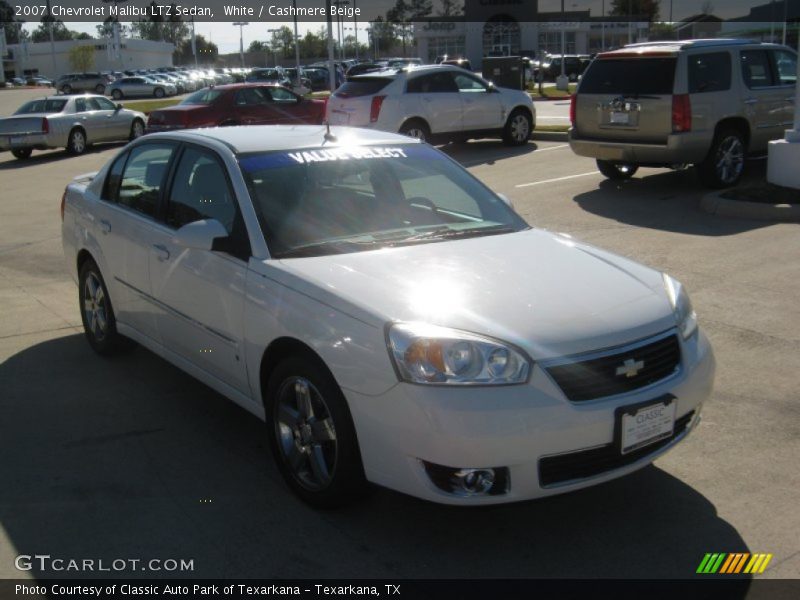 White / Cashmere Beige 2007 Chevrolet Malibu LTZ Sedan