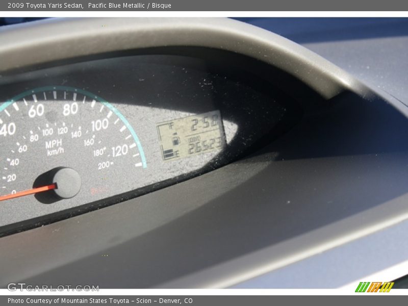 Pacific Blue Metallic / Bisque 2009 Toyota Yaris Sedan