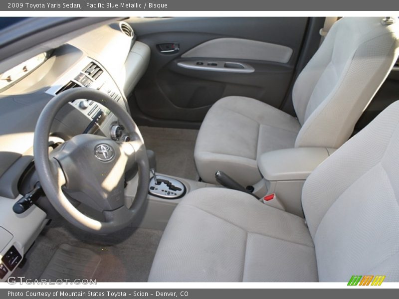 Pacific Blue Metallic / Bisque 2009 Toyota Yaris Sedan