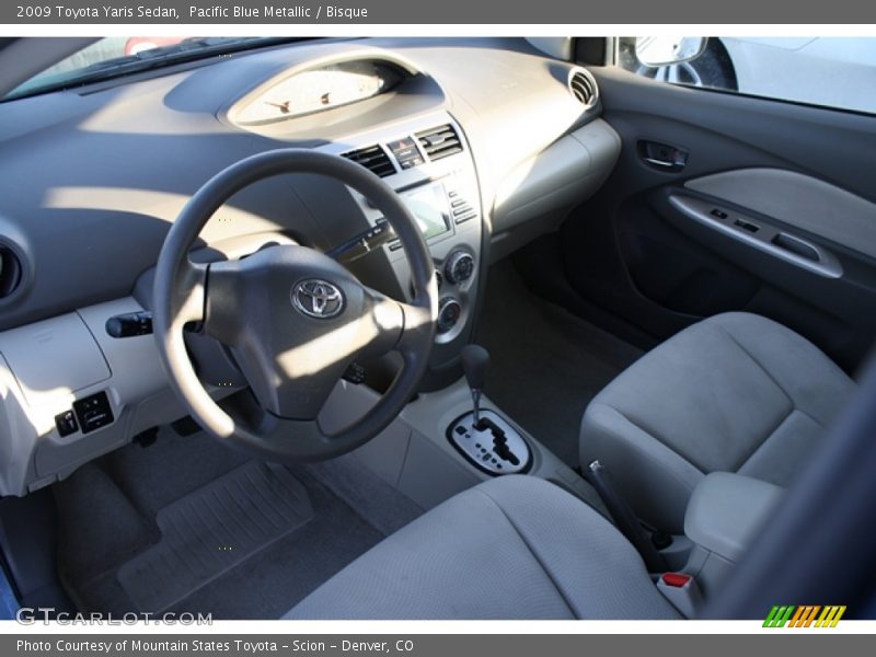 Pacific Blue Metallic / Bisque 2009 Toyota Yaris Sedan
