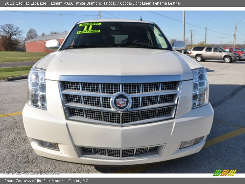 White Diamond Tricoat / Cocoa/Light Linen Tehama Leather 2011 Cadillac Escalade Platinum AWD