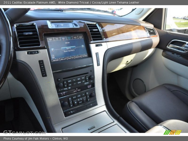 White Diamond Tricoat / Cocoa/Light Linen Tehama Leather 2011 Cadillac Escalade Platinum AWD