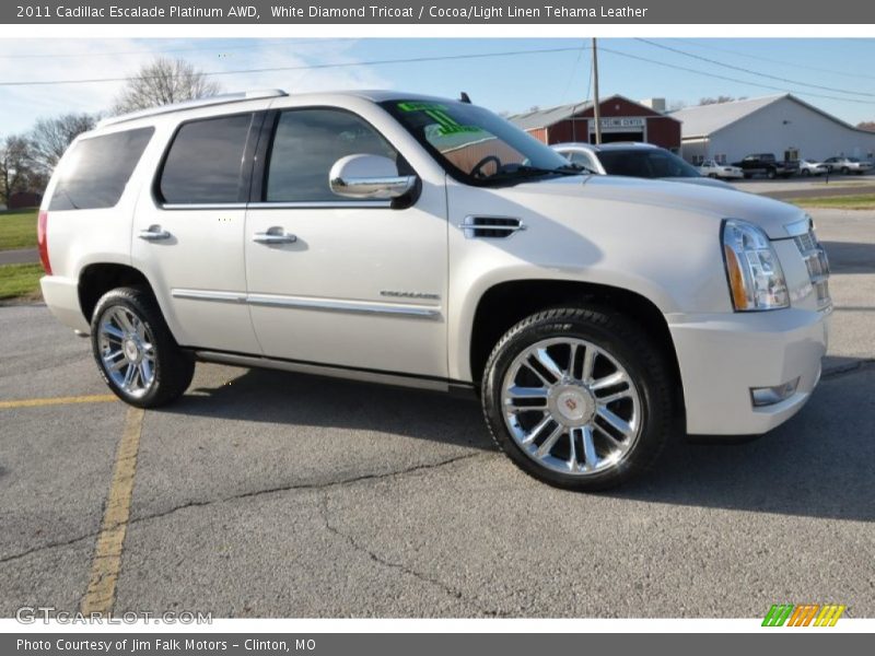 White Diamond Tricoat / Cocoa/Light Linen Tehama Leather 2011 Cadillac Escalade Platinum AWD