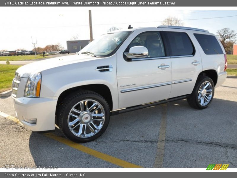 White Diamond Tricoat / Cocoa/Light Linen Tehama Leather 2011 Cadillac Escalade Platinum AWD