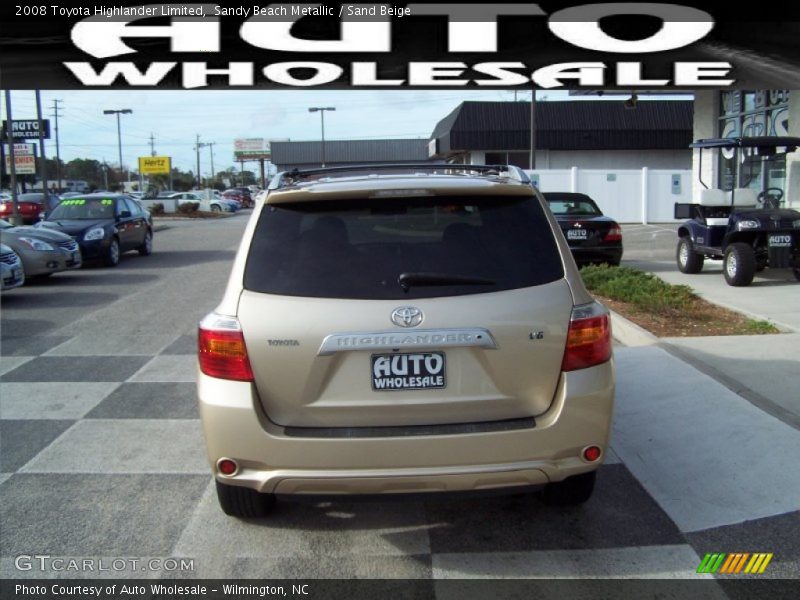 Sandy Beach Metallic / Sand Beige 2008 Toyota Highlander Limited