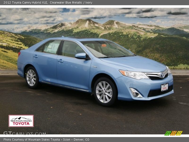 Clearwater Blue Metallic / Ivory 2012 Toyota Camry Hybrid XLE
