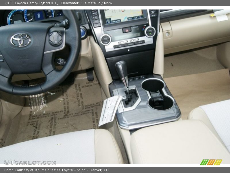 Clearwater Blue Metallic / Ivory 2012 Toyota Camry Hybrid XLE