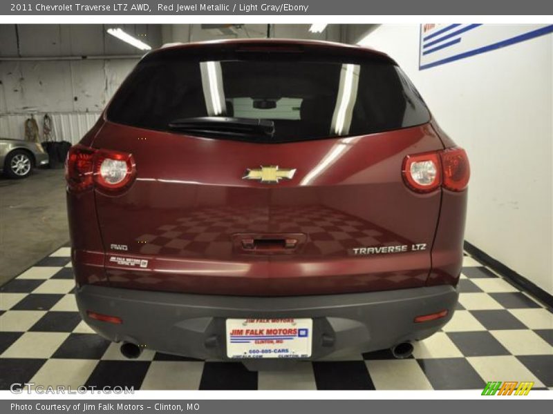 Red Jewel Metallic / Light Gray/Ebony 2011 Chevrolet Traverse LTZ AWD