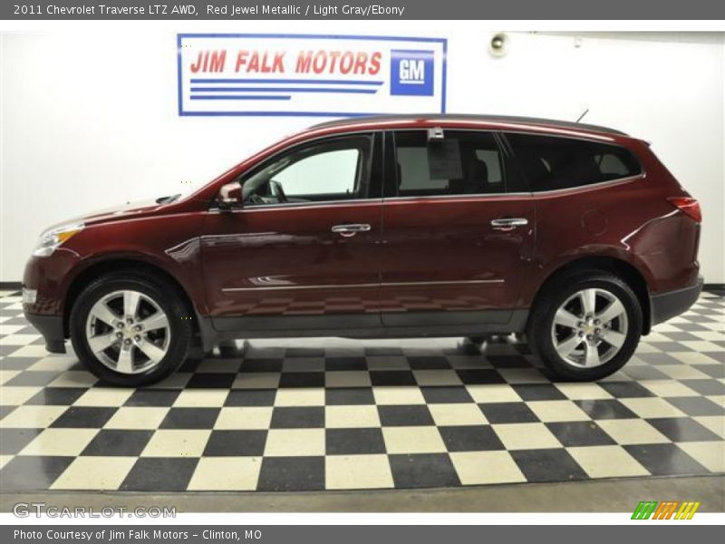 Red Jewel Metallic / Light Gray/Ebony 2011 Chevrolet Traverse LTZ AWD