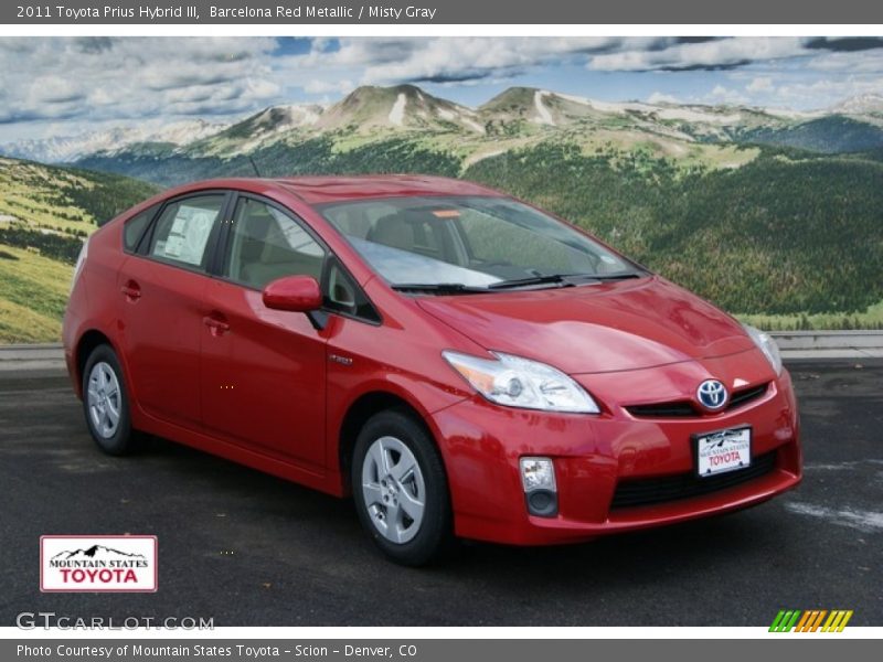 Barcelona Red Metallic / Misty Gray 2011 Toyota Prius Hybrid III