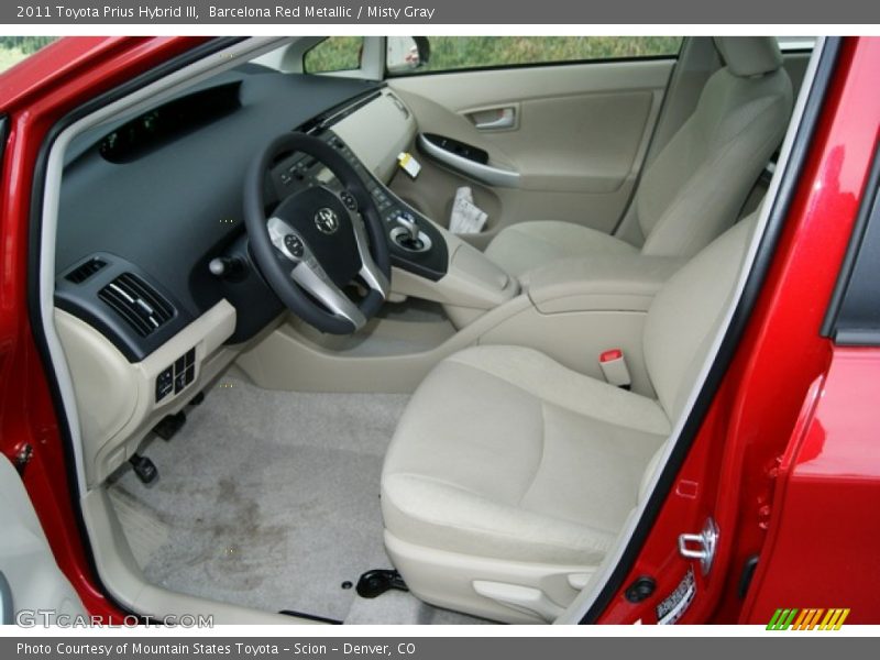 Barcelona Red Metallic / Misty Gray 2011 Toyota Prius Hybrid III
