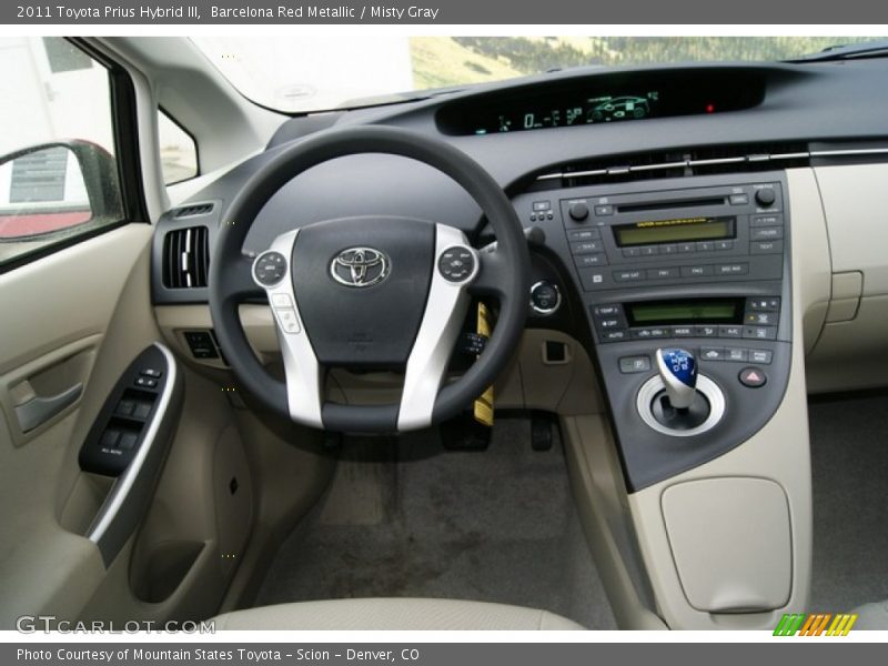 Barcelona Red Metallic / Misty Gray 2011 Toyota Prius Hybrid III