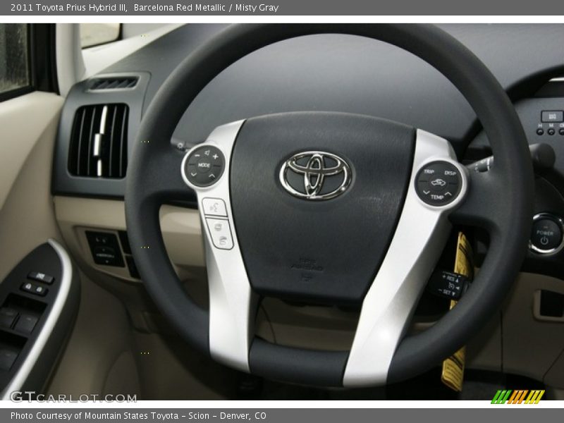 Barcelona Red Metallic / Misty Gray 2011 Toyota Prius Hybrid III