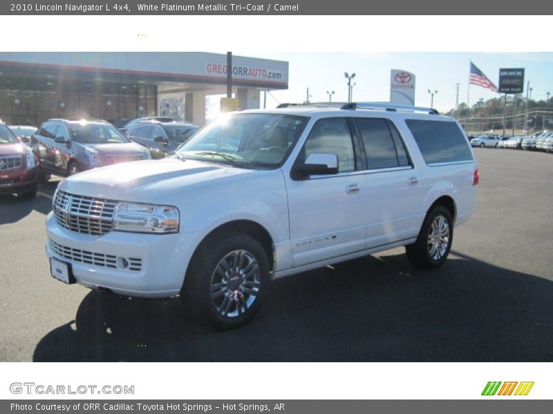 White Platinum Metallic Tri-Coat / Camel 2010 Lincoln Navigator L 4x4