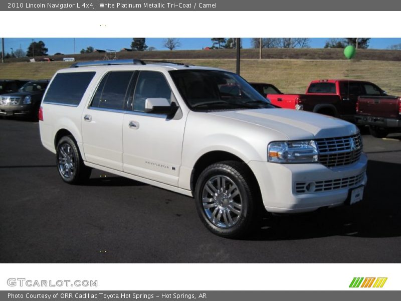 White Platinum Metallic Tri-Coat / Camel 2010 Lincoln Navigator L 4x4