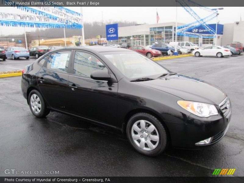 Black Pearl / Beige 2007 Hyundai Elantra GLS Sedan