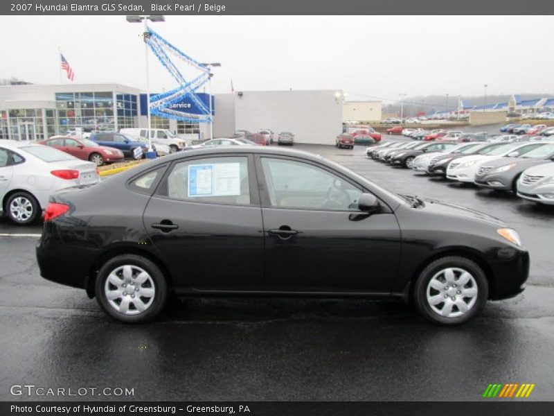 Black Pearl / Beige 2007 Hyundai Elantra GLS Sedan