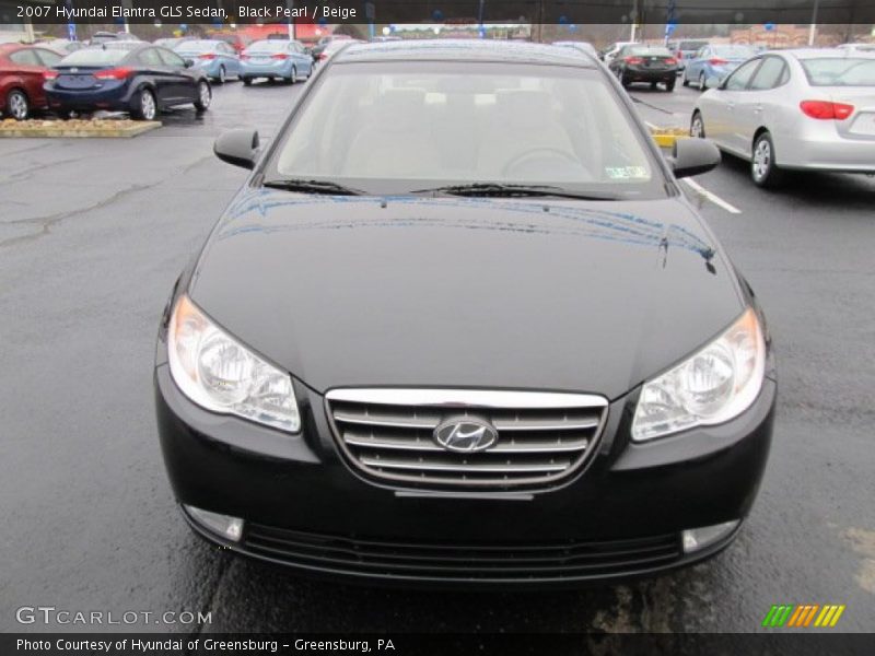 Black Pearl / Beige 2007 Hyundai Elantra GLS Sedan
