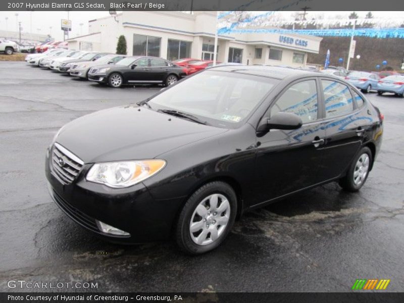 Black Pearl / Beige 2007 Hyundai Elantra GLS Sedan
