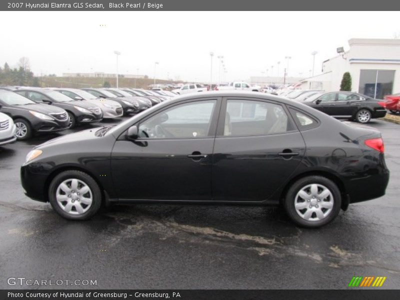 Black Pearl / Beige 2007 Hyundai Elantra GLS Sedan