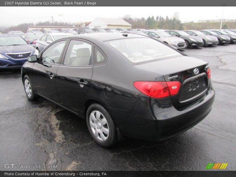 Black Pearl / Beige 2007 Hyundai Elantra GLS Sedan