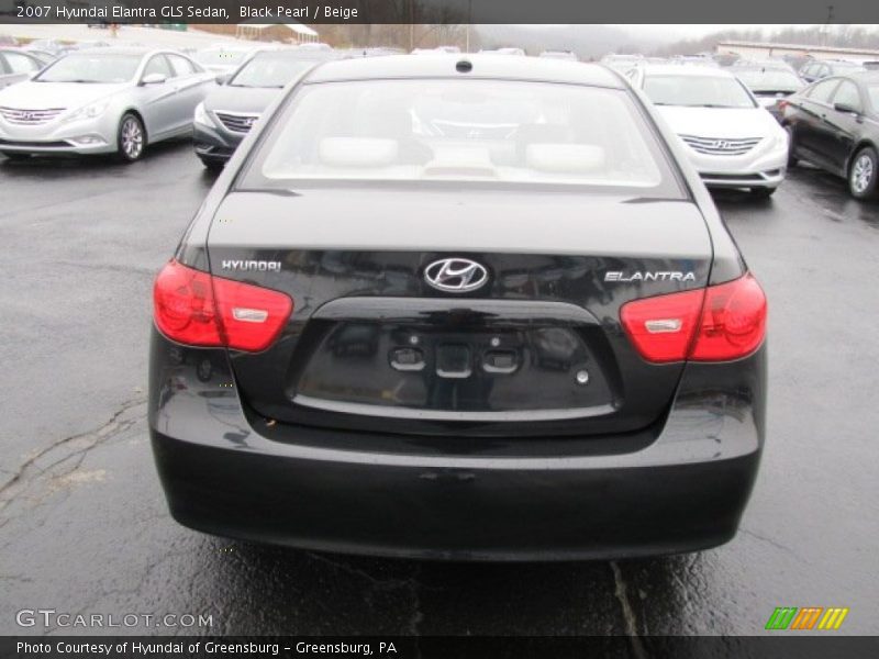 Black Pearl / Beige 2007 Hyundai Elantra GLS Sedan