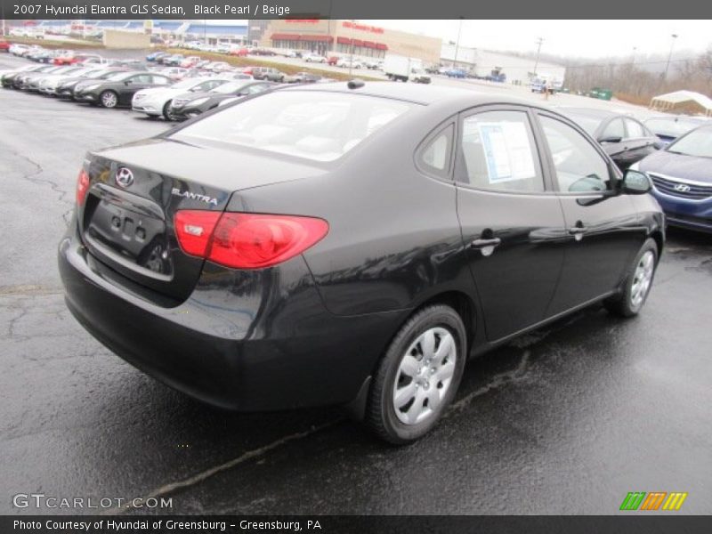 Black Pearl / Beige 2007 Hyundai Elantra GLS Sedan