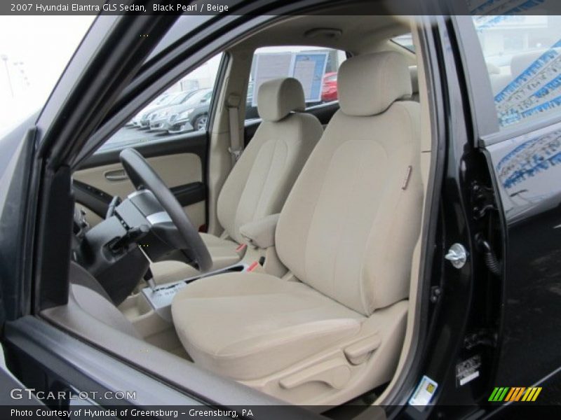 Black Pearl / Beige 2007 Hyundai Elantra GLS Sedan