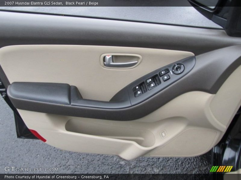 Black Pearl / Beige 2007 Hyundai Elantra GLS Sedan