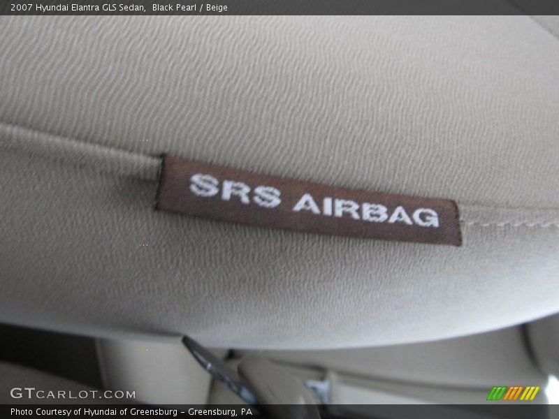 Black Pearl / Beige 2007 Hyundai Elantra GLS Sedan