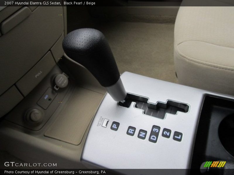 Black Pearl / Beige 2007 Hyundai Elantra GLS Sedan