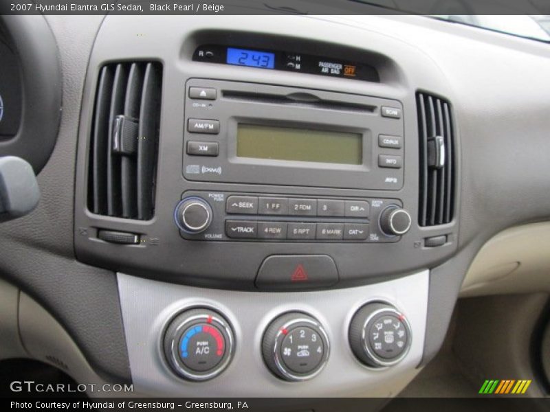 Black Pearl / Beige 2007 Hyundai Elantra GLS Sedan