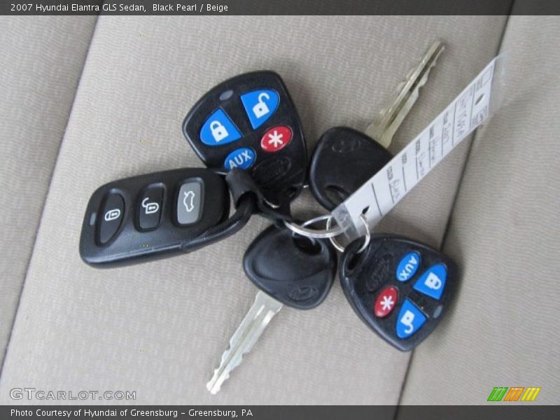 Black Pearl / Beige 2007 Hyundai Elantra GLS Sedan