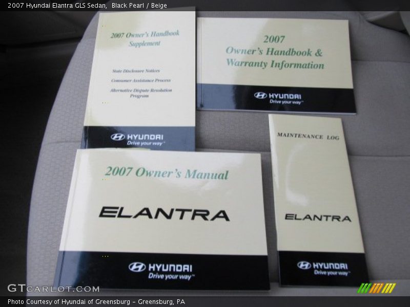 Black Pearl / Beige 2007 Hyundai Elantra GLS Sedan
