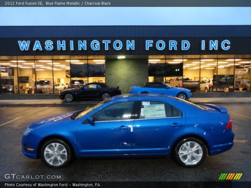 Blue Flame Metallic / Charcoal Black 2012 Ford Fusion SE