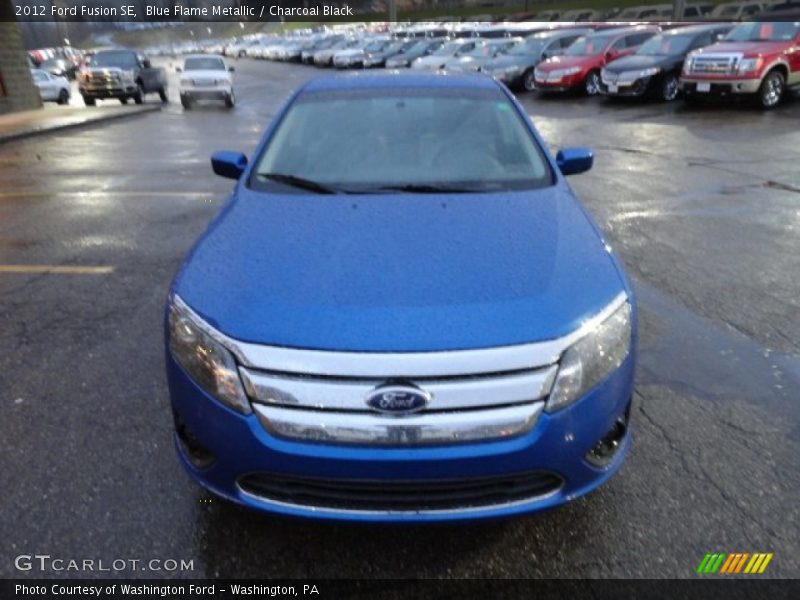 Blue Flame Metallic / Charcoal Black 2012 Ford Fusion SE