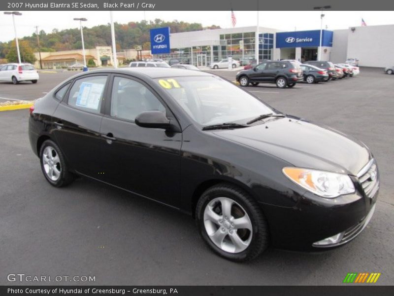 Black Pearl / Gray 2007 Hyundai Elantra SE Sedan