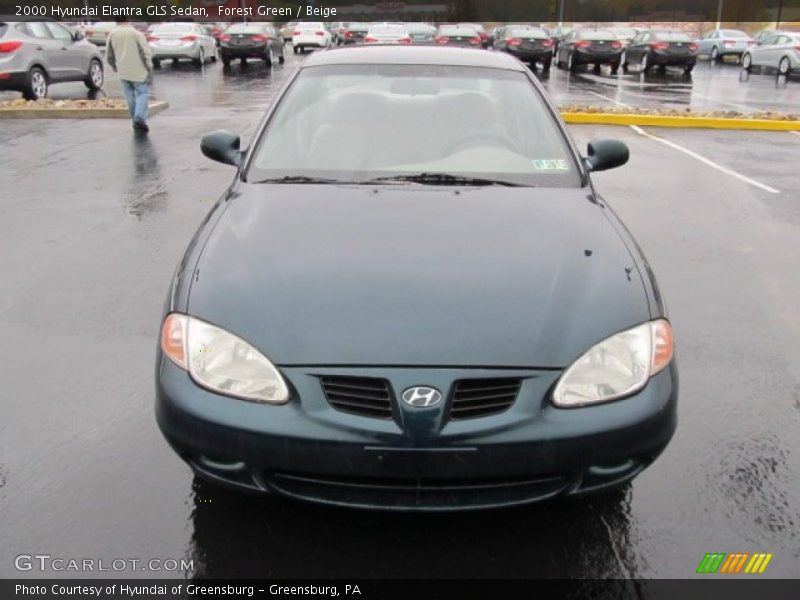 Forest Green / Beige 2000 Hyundai Elantra GLS Sedan