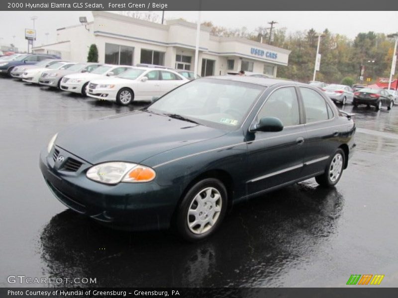 Forest Green / Beige 2000 Hyundai Elantra GLS Sedan