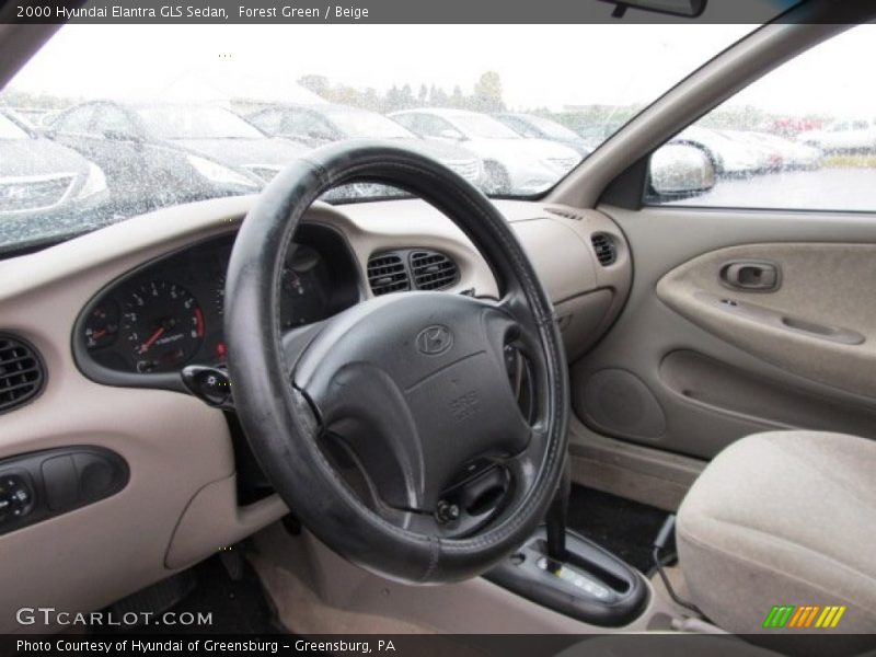 Forest Green / Beige 2000 Hyundai Elantra GLS Sedan