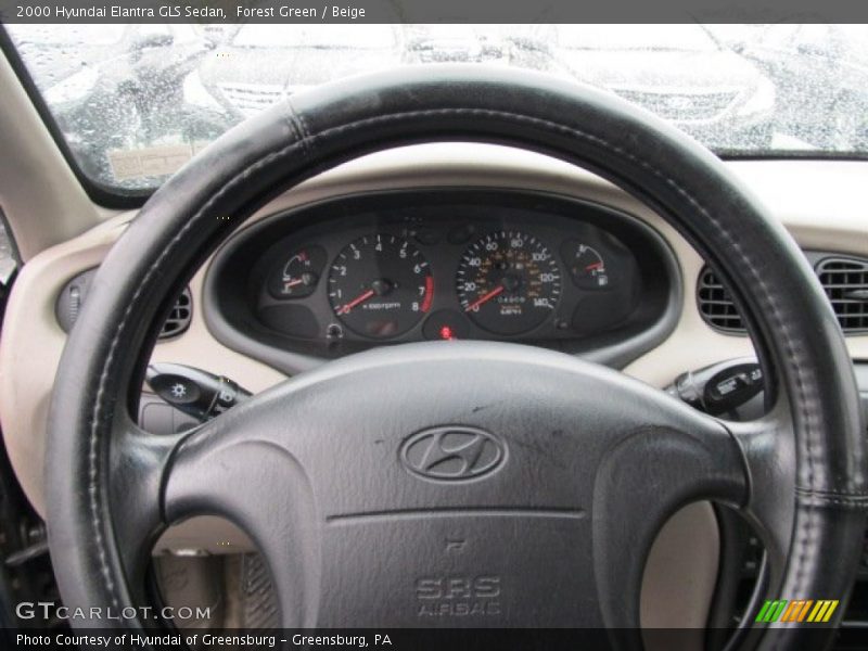 Forest Green / Beige 2000 Hyundai Elantra GLS Sedan