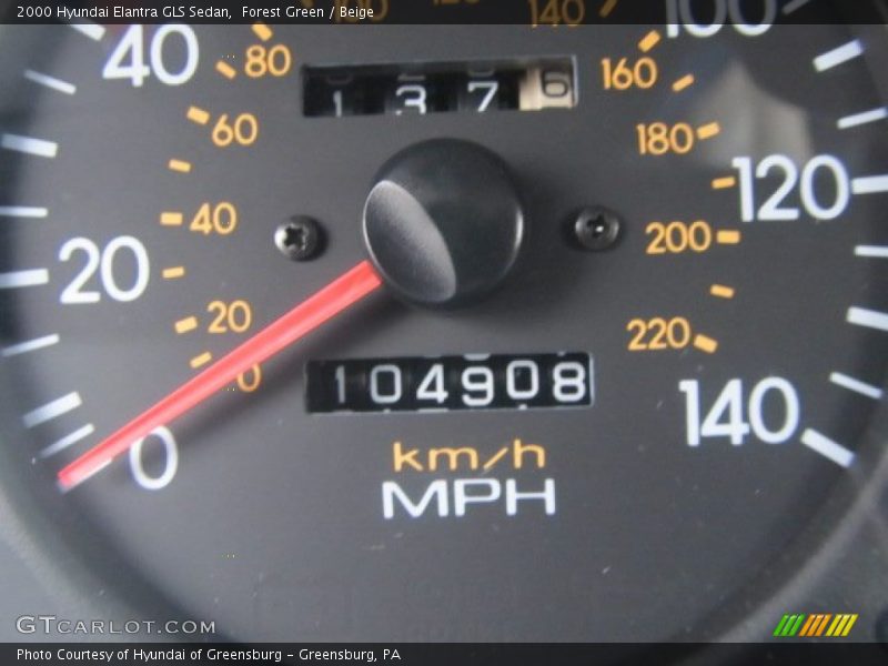Forest Green / Beige 2000 Hyundai Elantra GLS Sedan