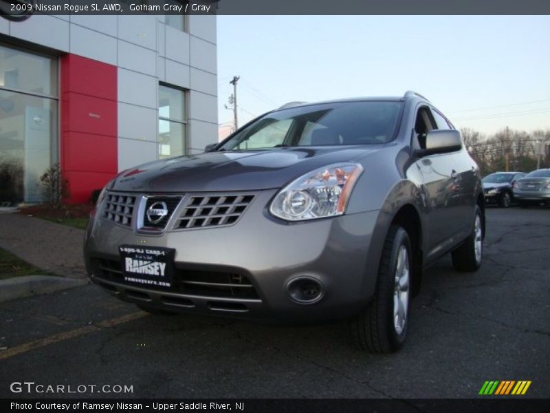 Gotham Gray / Gray 2009 Nissan Rogue SL AWD