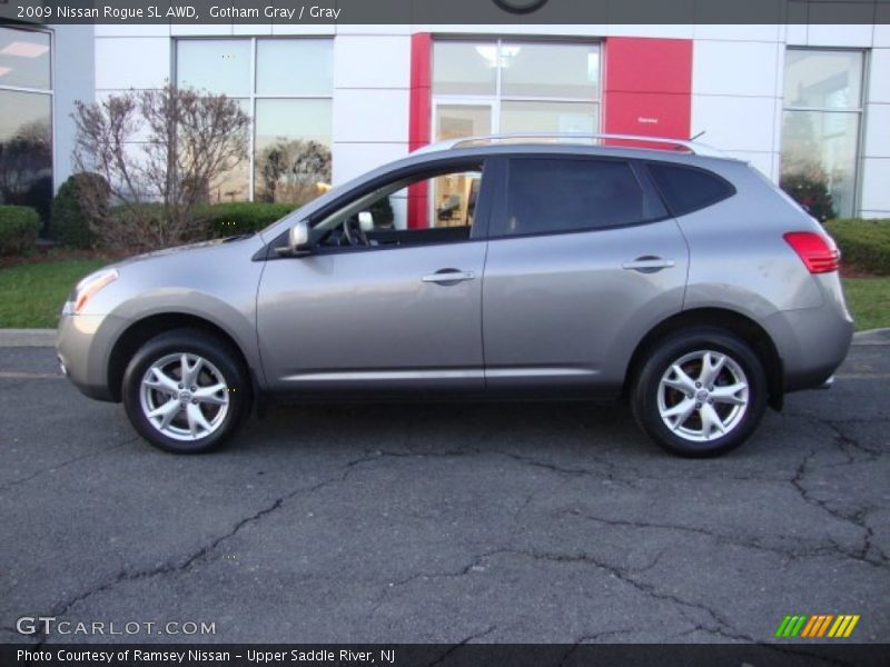 Gotham Gray / Gray 2009 Nissan Rogue SL AWD