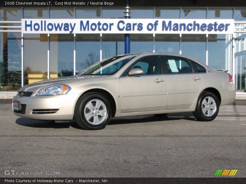 Gold Mist Metallic / Neutral Beige 2008 Chevrolet Impala LT