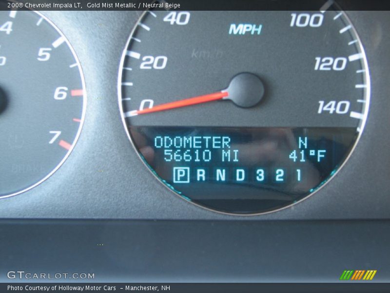 Gold Mist Metallic / Neutral Beige 2008 Chevrolet Impala LT