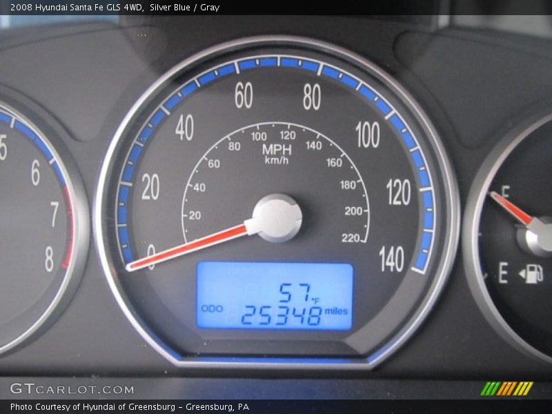 Silver Blue / Gray 2008 Hyundai Santa Fe GLS 4WD